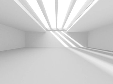 Soyut Beyaz Mimari Tasarım Konsepti. 3d Görüntüleme