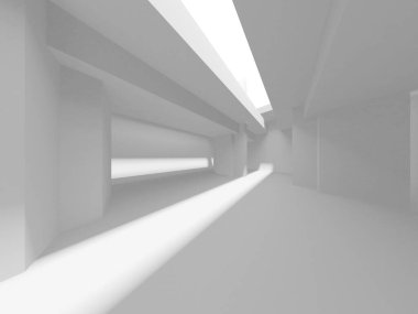 Soyut Beyaz Mimari Tasarım Konsepti. 3d Görüntüleme