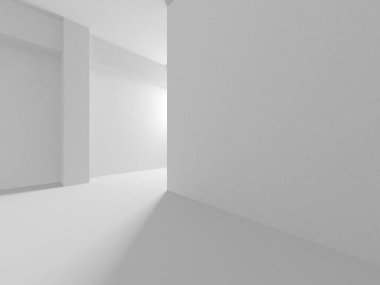 Soyut Beyaz Mimari Tasarım Konsepti. 3d Görüntüleme
