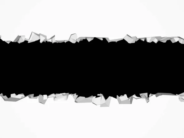 Разбитая Белая Стена Отверстием Центре Трещина Поверхности Трехмерная Иллюстрация — стоковое фото