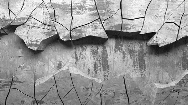 Καταστροφή Σπασμένου Τσιμεντένιου Τοίχου Από Σφαίρα Μαύρη Ραγισμένη Τρύπα Στον — Φωτογραφία Αρχείου
