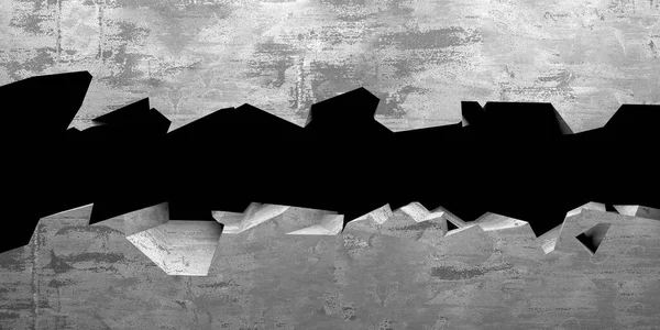 Beton duvarda çatlak var. Grunge 'un geçmişi. 3d resimleme