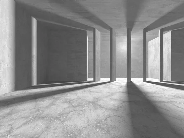 摘要建筑背景 空荡荡的混凝土内部 3D渲染 — 图库照片