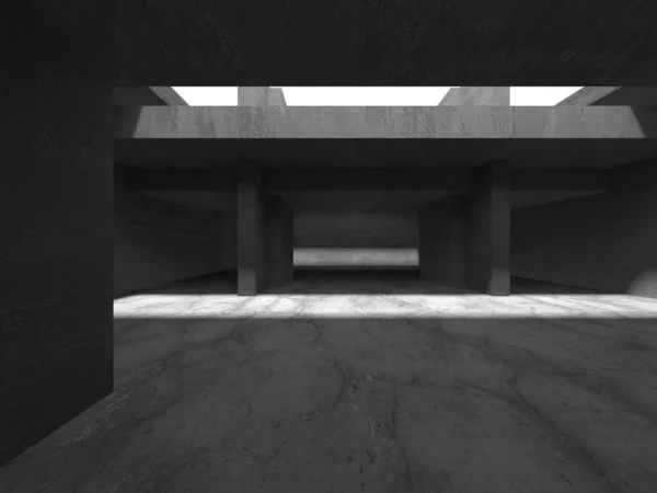 Arquitetura Abstrata Fundo Interior Concreto Áspero Vazio Renderização — Fotografia de Stock