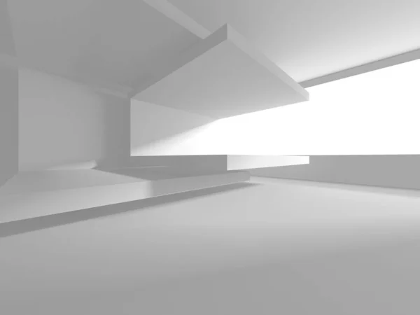 Fundo Moderno Branco Conceito Construção Abstrato Render — Fotografia de Stock