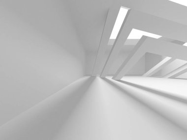 Beyaz Modern Arkaplan. Soyut Bina Konsepti. 3d Hazırlama