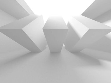 Aydınlatılmış koridor iç tasarımı. Boş Oda İç mimarisi. 3 Boyutlu Hazırlama