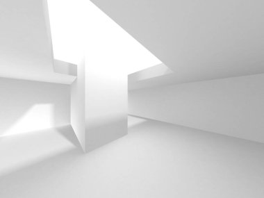 Beyaz Modern Arkaplan. Soyut Bina Konsepti. 3d Hazırlama