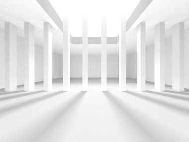 Beyaz Modern Arkaplan. Soyut Bina Konsepti. 3d Hazırlama