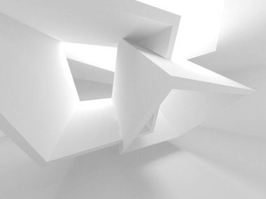 Aydınlatılmış koridor iç tasarımı. Boş Oda İç mimarisi. 3 Boyutlu Hazırlama