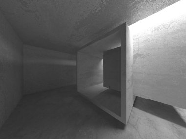 Soyut mimari arka plan. İçi boş beton döşeme. 3d hazırlayıcı