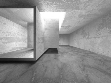 Soyut mimari arka plan. İçi boş beton döşeme. 3d hazırlayıcı