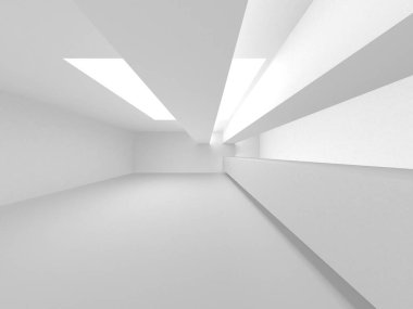 Beyaz Modern Arkaplan. Soyut Bina Konsepti. 3d Hazırlama