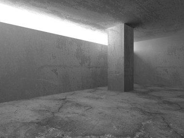 Soyut mimari iç plan. Boş beton oda. 3d hazırlayıcı
