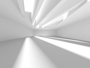 Aydınlatılmış koridor iç tasarımı. Boş Oda İç mimarisi. 3 Boyutlu Hazırlama