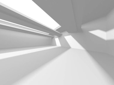 Beyaz Modern Arkaplan. Soyut Bina Konsepti. 3d Hazırlama