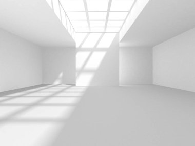 Beyaz Modern Arkaplan. Soyut Bina Konsepti. 3d Hazırlama