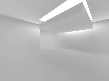 Beyaz Modern Arkaplan. Soyut Bina Konsepti. 3d Hazırlama