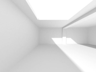 Soyut Beyaz Mimari Tasarım Konsepti. 3d Görüntüleme