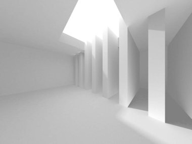 Soyut Beyaz Mimari Tasarım Konsepti. 3d Görüntüleme