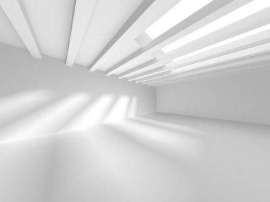 Soyut Beyaz Mimari Tasarım Konsepti. 3d Görüntüleme