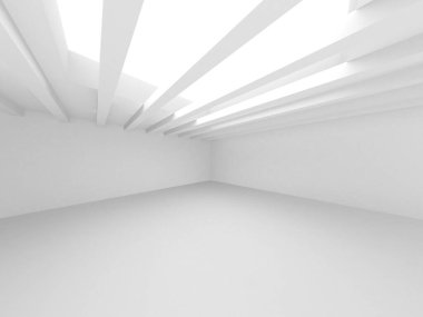 Soyut Beyaz Mimari Tasarım Konsepti. 3d Görüntüleme