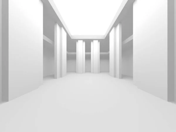 Fundo Moderno Branco Conceito Construção Abstrato Render — Fotografia de Stock