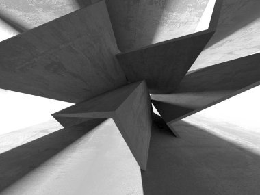 Soyut mimari iç plan. Boş beton oda. 3d hazırlayıcı