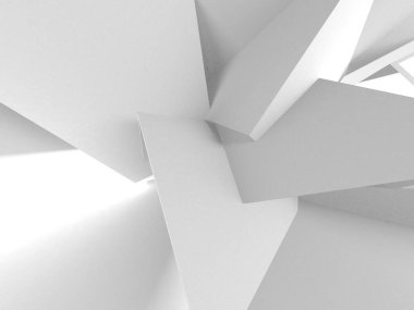 Beyaz Modern Arkaplan. Soyut Bina Konsepti. 3d Hazırlama