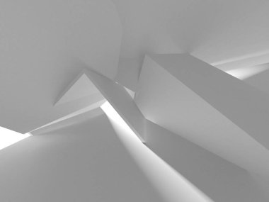 Aydınlatılmış koridor iç tasarımı. Boş Oda İç mimarisi. 3 Boyutlu Hazırlama