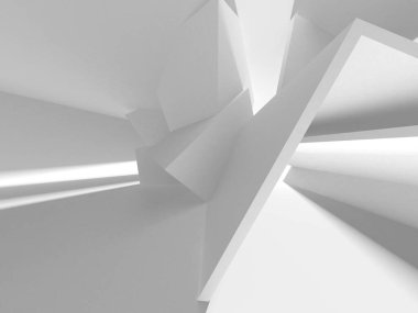 Beyaz Modern Arkaplan. Soyut Bina Konsepti. 3d Hazırlama