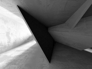 Soyut mimari iç plan. Boş beton oda. 3d hazırlayıcı