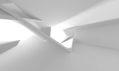 Beyaz Modern Arkaplan. Soyut Bina Konsepti. 3d Hazırlama