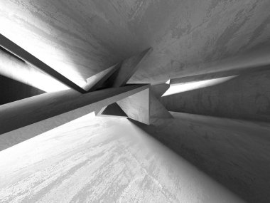 Soyut mimari arka plan. İçi boş beton döşeme. 3d hazırlayıcı