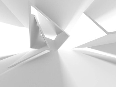 Aydınlatılmış koridor iç tasarımı. Boş Oda İç mimarisi. 3 Boyutlu Hazırlama