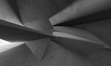 Soyut mimari arka plan. İçi boş beton döşeme. 3d hazırlayıcı