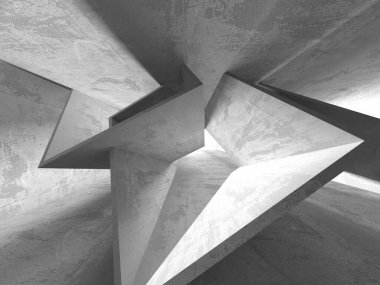 Soyut mimari iç plan. Boş beton oda. 3d hazırlayıcı