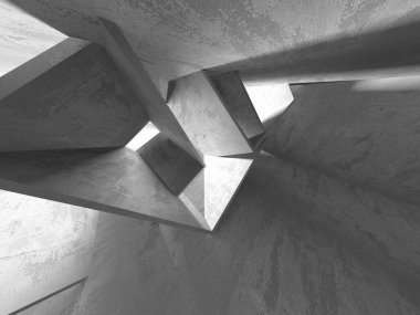 Soyut mimari arka plan. İçi boş beton döşeme. 3d hazırlayıcı