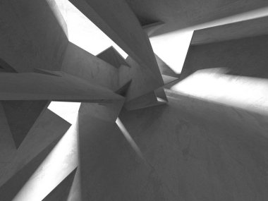 Soyut mimari arka plan. İçi boş beton döşeme. 3d hazırlayıcı