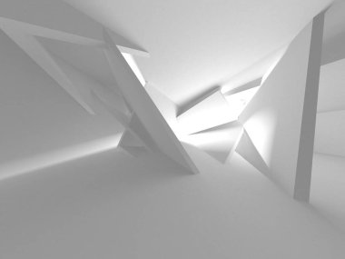 Aydınlatılmış koridor iç tasarımı. Boş Oda İç mimarisi. 3 Boyutlu Hazırlama