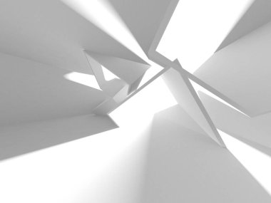 Beyaz Modern Arkaplan. Soyut Bina Konsepti. 3d Hazırlama