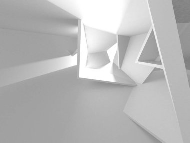 Aydınlatılmış koridor iç tasarımı. Boş Oda İç mimarisi. 3 Boyutlu Hazırlama