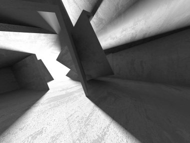 Soyut mimari iç plan. Boş beton oda. 3d hazırlayıcı