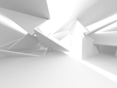 Aydınlatılmış koridor iç tasarımı. Boş Oda İç mimarisi. 3 Boyutlu Hazırlama