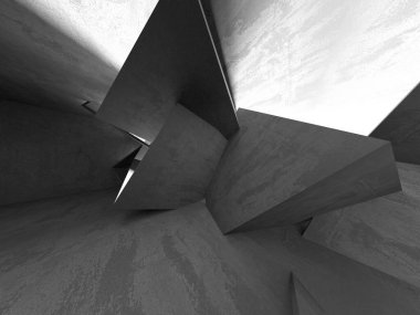 Soyut mimari arka plan. İçi boş beton döşeme. 3d hazırlayıcı