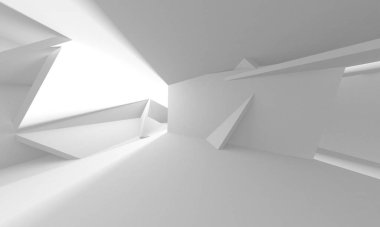 Aydınlatılmış koridor iç tasarımı. Boş Oda İç mimarisi. 3 Boyutlu Hazırlama