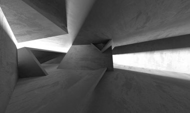 Soyut mimari arka plan. İçi boş beton döşeme. 3d hazırlayıcı