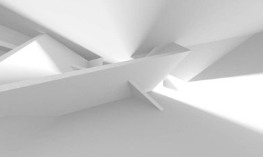 Beyaz Modern Arkaplan. Soyut Bina Konsepti. 3d Hazırlama