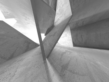 Soyut mimari iç plan. Boş beton oda. 3d hazırlayıcı