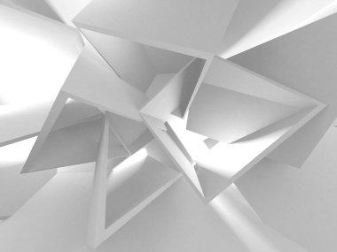 Beyaz Modern Arkaplan. Soyut Bina Konsepti. 3d Hazırlama